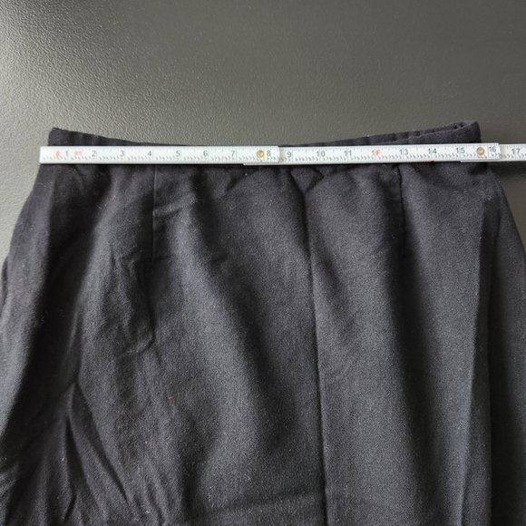 Vintage 90s Pendleton Black Floral Embroidered Midi Skirt Wool Cottage Size 14 - Picture 9 of 11